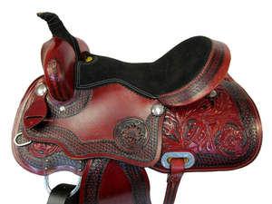 Barril de cuero prémium para carreras, conjunto de sillín de caballo occidental, tachuelas (talla de asiento de 14 "-18"), disponible en varios colores y tamaños - Product Image 4