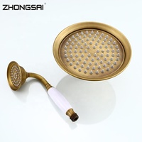 Ensemble de robinetterie de douche murale en laiton antique pour salle de bain