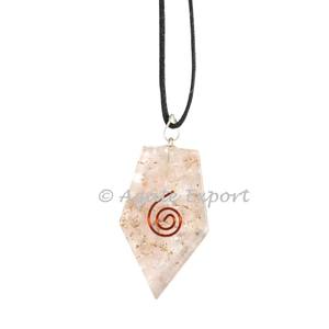 Cristal Cadeau Pierre Rose Quartz Orgone Pentagone Pendentifs & Exportateur de pierres semi-précieuses - Product Image 1