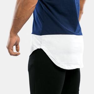 Camisetas sin mangas de dos tonos para hombre de verano para entrenamiento Gimnasio Moda deportiva con camisetas de bloque de color y decoración de insignias - Product Image 6