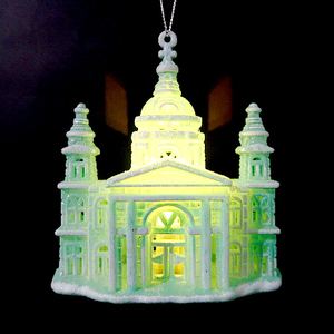 Encanto único Navidad Año Nuevo Decoración del hogar Verde Azul Blanco Acrílico 3D Iglesia Casa Ornamento - Product Image 3