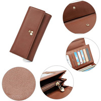 Grosir murah Dompet Clutch panjang wanita kulit PU warna-warni dengan standar internasional