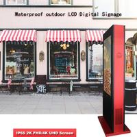 Monitor LCD de Quiosco Independiente con Pantalla Táctil de 65 Pulgadas, Alta Luminosidad, Anti-Robo, Señalización Digital para Exteriores