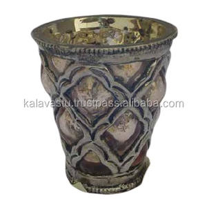 เชิงเทียนทองเหลืองและแก้วสำหรับตกแต่งบ้าน - Product Image 4