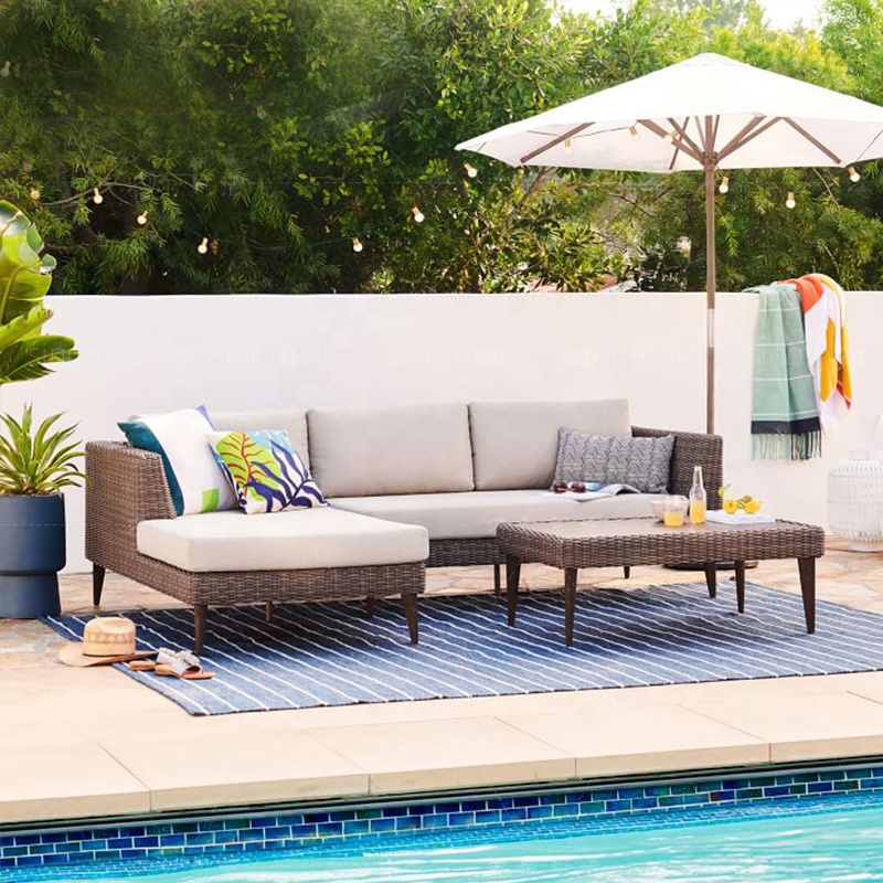 Exclusive Outdoor garden Rattan patio modular sectional sets sofa set furniture