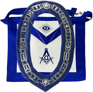 Masonic Master Masons Apron & Silver Working Tools Masonic Chain Collar Regalia Bundle Masonic Regalia Craft Apron - Product Image 1