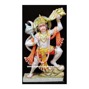 Intrincado mármol Hanuman estatua - Product Image 1