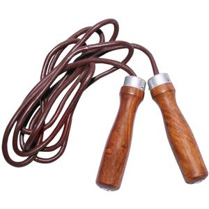 Cuerda de saltar de alta calidad para gimnasio Speed Fitness con mango de madera Material de cuero con logotipo personalizado para ejercicio en casa y quema de grasa - Product Image 3