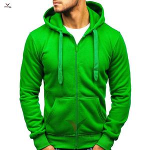 Sudadera con capucha deportiva de lana Polar de algodón de peso pesado Diseño personalizable Cremallera OEM Poliéster Logotipo liso-Patrón impreso Capucha Collar - Product Image 1