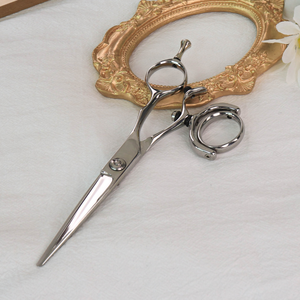 Kéo cắt tóc chuyên nghiệp 5.75 inch, đầu xoay kép, lưỡi thẳng, cán lệch, đánh bóng gương, sắc bén - Product Image 4