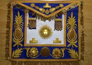 Tablier maçonnique Regalia en cuir Royal Arch Provincial brodé fil de lingot caractéristique de la main aimants à coudre à prix économique - Product Image 3