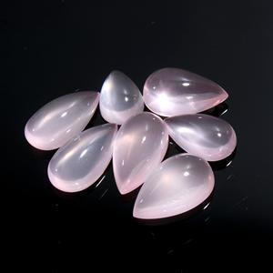 อัญมณีควอตซ์ธรรมชาติรูปลูกแพร์,อัญมณีทรงหลวม Cabochon ทำจากหินอัญมณีทรงหยดน้ำสีชมพูกุหลาบควอตซ์ - Product Image 1