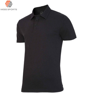 Polo de Manga Corta Negro para Hombre, Corte Regular, 100% Algodón Piqué, Tejido Informal de Color Sólido, Antiarrugas, Diseño con Botones - Product Image 3