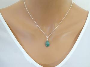 Collier de pierres précieuses Taureau en argent sterling 92.5 émeraude naturelle 20 "de long style religieux pendentifs fins breloques or charmant - Product Image 2