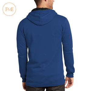 Sweat à capuche personnalisé pour hommes en gros avec fermeture éclair complète cordons de serrage à l'avant doublure de capuche 100% coton pour l'hiver - Product Image 2