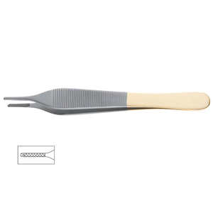 Fórceps manuales Adson con punta TC 4,75 ''y 6'' Acero inoxidable 1x2 dientes Base de instrumentos quirúrgicos 12cm y 15cm de longitud - Product Image 4