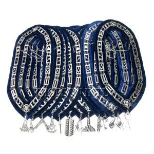 Collar de cadena Regalia masónico hecho a mano con cuero bordado y Joya de cinta delantal personalizado para uso masón - Product Image 5