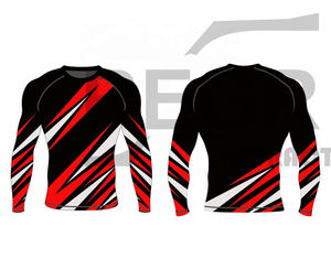 Camisas de compresión para gimnasio para hombre, ropa de manga larga con Logo personalizado, UV BJJ, Rashguard MMA, sublimada, DHL, sublimación, FEDEX, OEM - Product Image 1