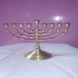 Traditional Polished Menorah <b>small</b> size brass menorah Religious <b>Candle</b> Holder - Product Image 4