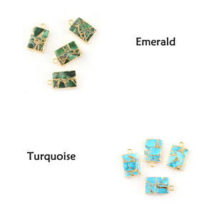 ขั้วต่อทรงสี่เหลี่ยมผืนผ้า14x10มม. ทำจากทองเหลืองชุบด้วยไฟฟ้าสีทอง14x10มม. - Product Image 5