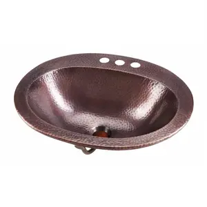 Metal Pure Copper Hammered Wash Basin Home Hotel & Restaurant Decorative Hammered Copper Sink