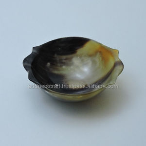 Tazón para Ensalada de Cuerno Natural Pulido Hecho a Mano en India, Tazón para Servir Buffet Ecológico, Forma Redonda de 6 Pulgadas, Artesanía - Product Image 3