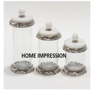 Boîte de conserve de luxe décorative fantaisie perlée en métal avec couvercle en marbre moderne Boîte de matériel créatif de la plus haute qualité au prix de gros - Product Image 5