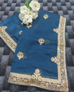 ชุดสะสมล่าสุดสำหรับผู้หญิงอินเดียสวมส่าหรีพร้อมเสื้อส่าหรีสาวเซ็กซี่สีส้มพร้อมเสื้อ - Product Image 3