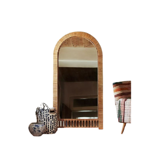 Modern Style Rattan Collection <b>Mirror</b> in Woven Rattan with Bronze Color Design Perfect for Decorative <b>Wall</b> <b>Hanging</b> - Product Image 6