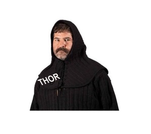 Médiévale Coton Capuche Rembourrée Armure Col et Coiffe à L'armement Noir Armement Armure Costume - Product Image 1