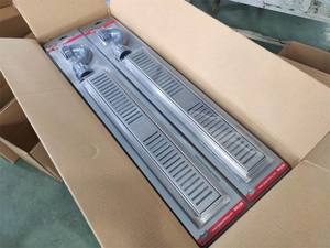 Canal de douche léger en acier inoxydable chromé noir moderne de 25cm égouttoir de grille de douche pour application dans la salle de bain - Product Image 5