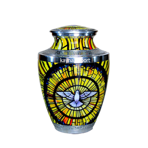 URNE EN RÉSINE HAUTE BRILLANTE FINIE EN LAITON UNIQUE DE QUALITÉ SUPÉRIEURE ADULTE POUR CENDRES HUMAINES - Product Image 4