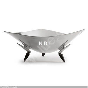 Bol de service à fruits avec poignée Bol profond en métal pour la maison ou la table de fête de mariage Article de décoration de service alimentaire - Product Image 3