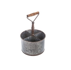 Handmade Rectangle Galvanized Tool Caddy Tray Ideal for Home and Kitchenware Stylish Flatware and Dinnerware Organizer - Product Image 5