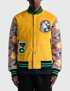 Chaqueta de lana con diseño de diamantes de dólar para hombre, chaqueta masculina personalizada con bordado, HIVJ224 - Product Image 1