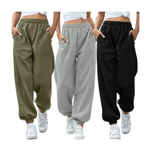 Delle Donne A Vita alta Morbido Jogger Pantaloni Con Coulisse Tasche-jogger pantaloni delle signore Palestra yoga Re leggero panno morbido di cotone