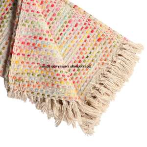 Super Luxurious Handmade Soft and Cozy Cotton Woven Decorative Winter Summer <b>Throw</b> Blanket Sofa Bed <b>Couch</b> <b>Throws</b> <b>for</b> Home Decor - Product Image 5