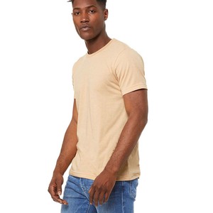 เสื้อยืดสีเบจผ้าฝ้ายออแกนิกเสื้อยืดใส่สบายๆของผู้ชายทรงพอดีตัวปกติเสื้อยืดผู้ชายสีดำ - Product Image 1