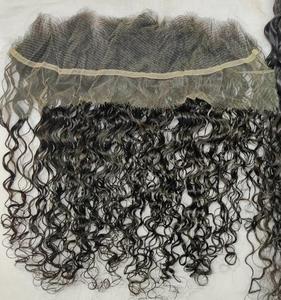 Wholesale Cuticle Aligned Raw Hair 13x4 Temple Frontal <b>Tight</b> Curly for Swiss for <b>Lace</b> Frontal Free Sample Vendor Human Hair - Product Image 5