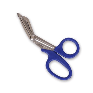 Ciseaux à pansements pour salle d'opération avec poignées bleues, à commande manuelle, instrument de classe I certifié CE - Product Image 1