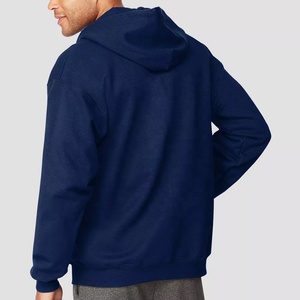 Sweat à capuche pull de haute qualité personnalisable 80% coton 20% Polyester anti-rétrécissement tricoté armure grande taille solide Logo brodé - Product Image 6