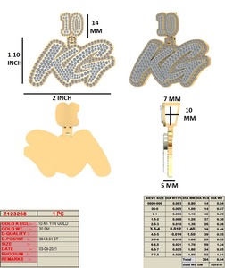 ヒップホップトレンディな10kイエロー/ホワイトゴールドペンダント & チャーム、6.04カラットダイヤモンド<span class=keywords><strong>30</strong></span>グラム加重ジュエリー