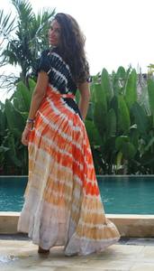 Customized Cool <b>Wrap</b> Maxi Dress Tie Dye Bohemian Bottom Frill Summer Maxi Dress For Women Wear - Product Image 3