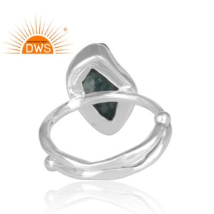 ผู้ผลิตเครื่องประดับแหวนพลอยสีฟ้าดิบออกแบบ925สเตอร์ลิงเครื่องประดับแหวนทำด้วยมือผู้ผลิต - Product Image 4