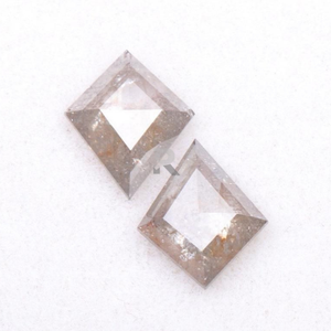 Paire de diamants rustiques, sel et poivre naturels polis, aux formes multiples, paire de pierres brillantes - Product Image 3