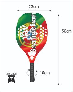 Raquetas de Tenis Playa de 20 mm con Cara de Fibra de Carbono, Empuñadura de Fibra de Carbono y Vidrio, Peso de 320-340 g, Longitud de 50 cm - Product Image 4