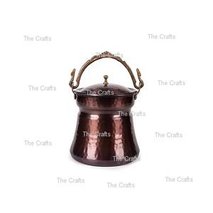 Calentador de alimentos martillado de cobre que sirve plato de frotamiento con plato de frotamiento de buffet de forma redonda de calidad Superior - Product Image 6