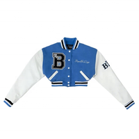 Veste universitaire personnalisée brodée pour femmes - Style court en laine/cachemire, couleurs et tailles sur mesure