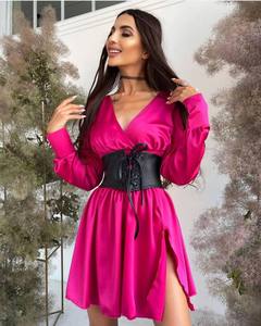 Robe portefeuille courte pour femme, vêtements de plage, imprimé Floral, style Boho, avec volants, manches courtes, Mini, portefeuille, été, collection 2022 - Product Image 6