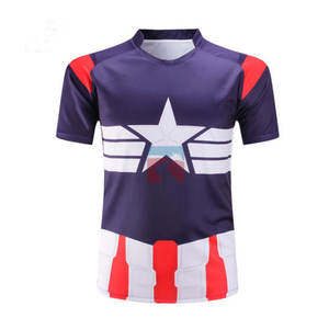 Nouveau T-shirt de sport respirant à manches courtes avec sangle en T, 100 % polyester, anti-bactérien, imprimé en relief, sur mesure, vente en gros - Product Image 1